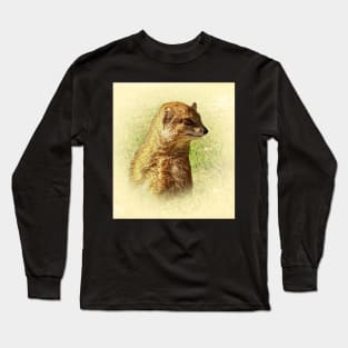 Yellow mongoose portrait Long Sleeve T-Shirt